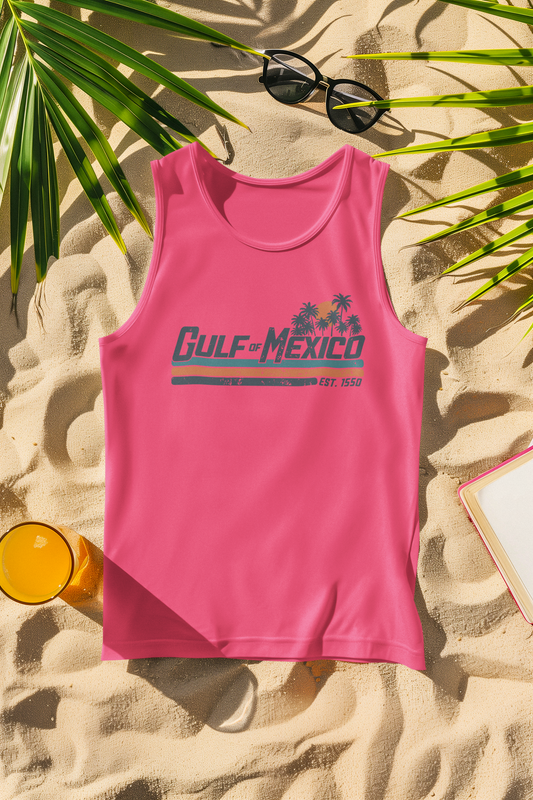Gulf of Mexico Retro Stripe Comfort Colors Tank Top