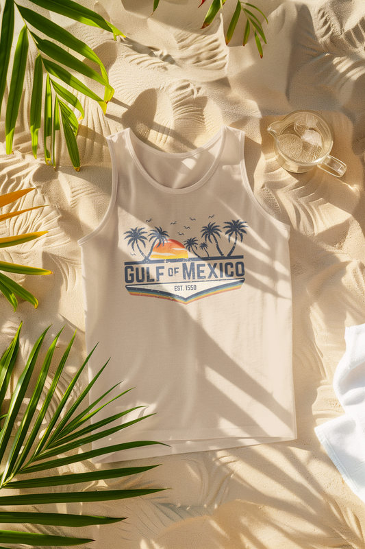 Gulf of Mexico Retro Palm Comfort Colors Tank Top