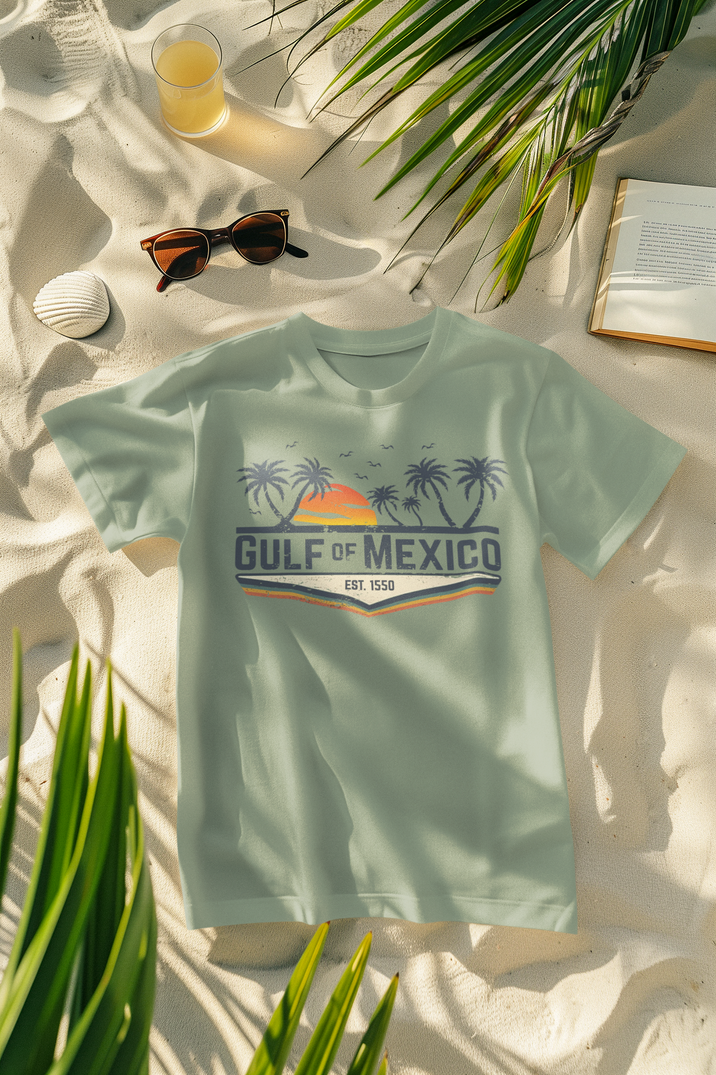 Gulf of Mexico Retro Palm Comfort Colors T-Shirt