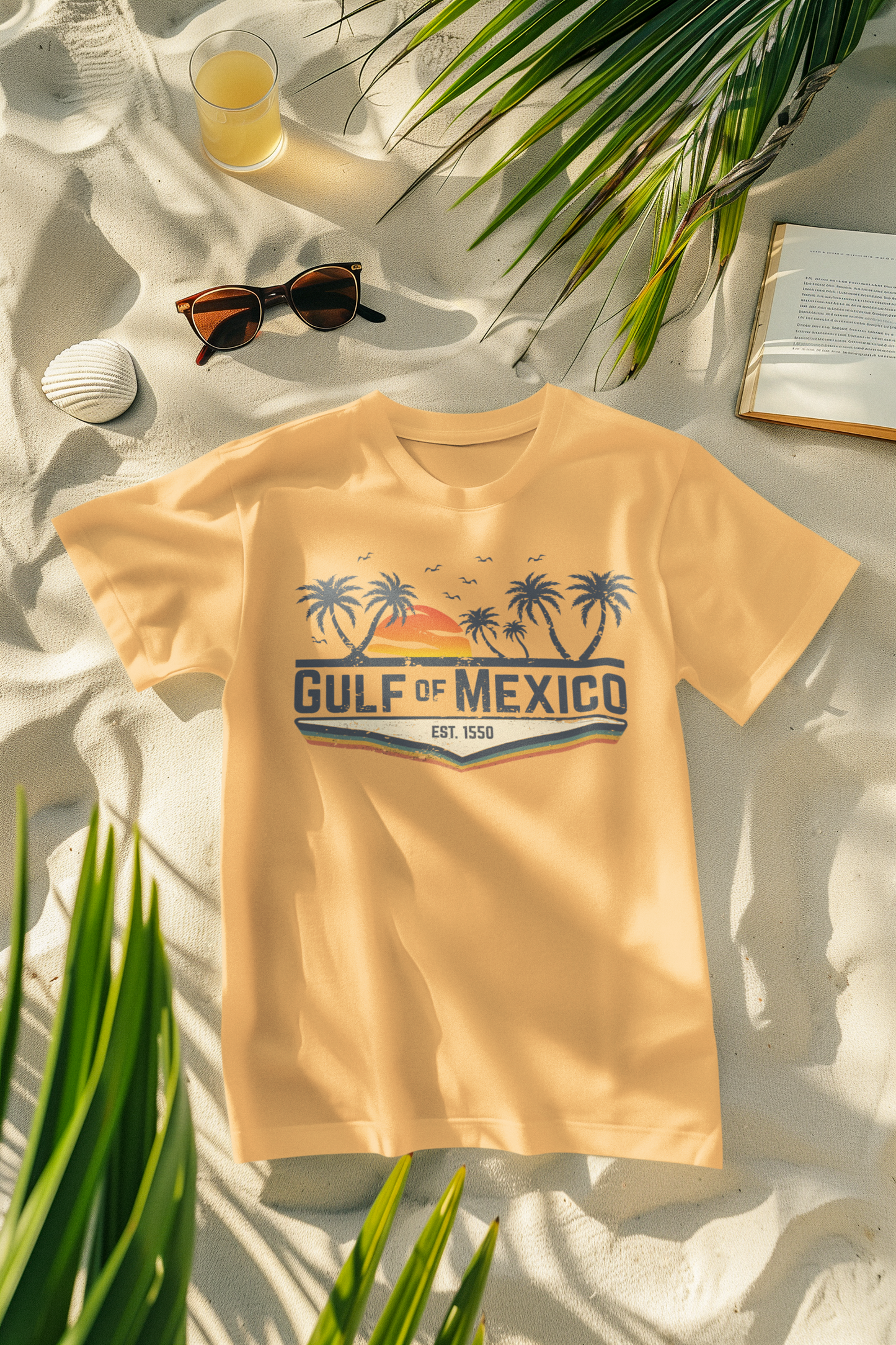 Gulf of Mexico Retro Palm Comfort Colors T-Shirt