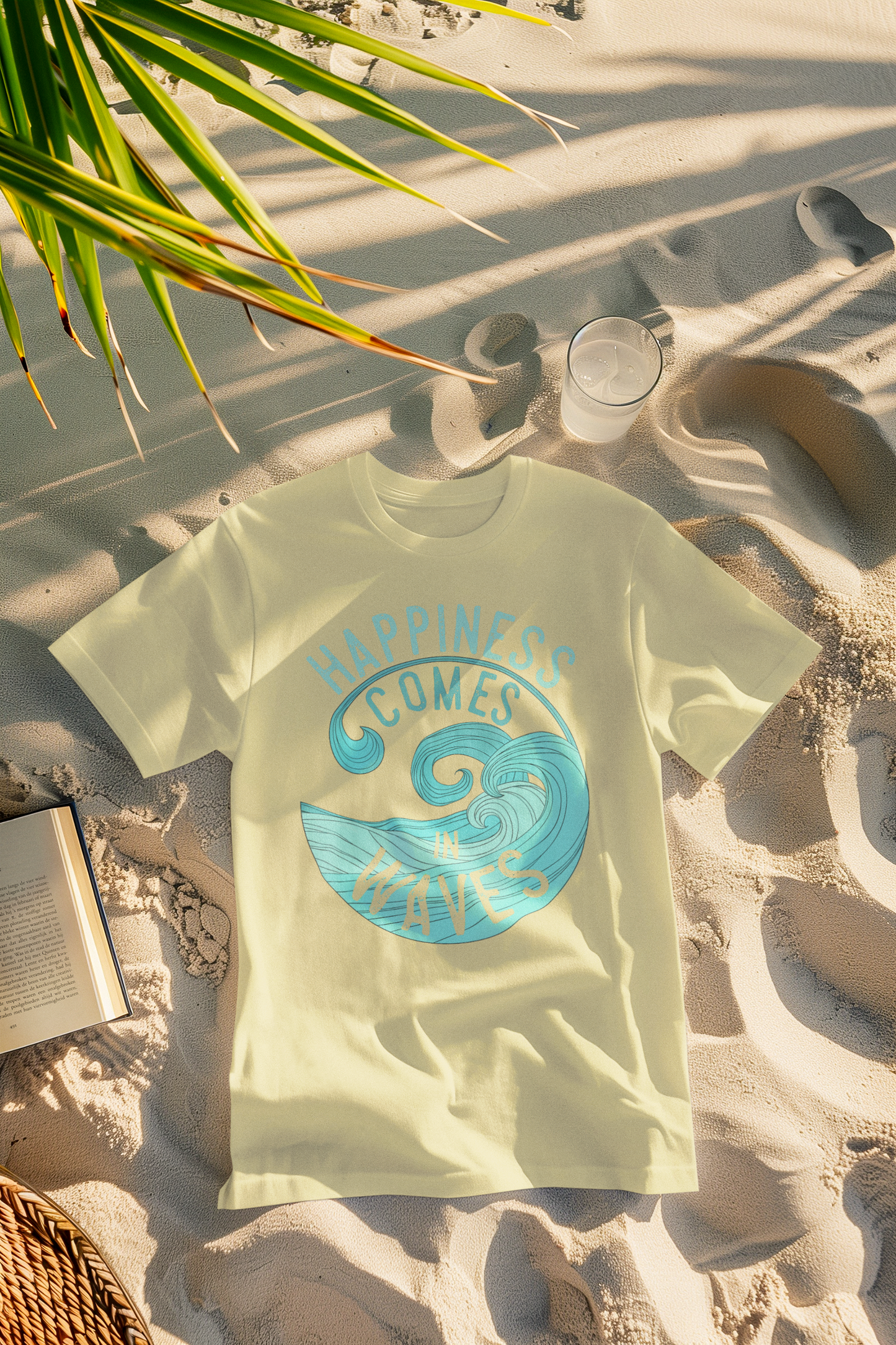 Happiness Comes in Waves Surfer Comfort Colors T-Shirt