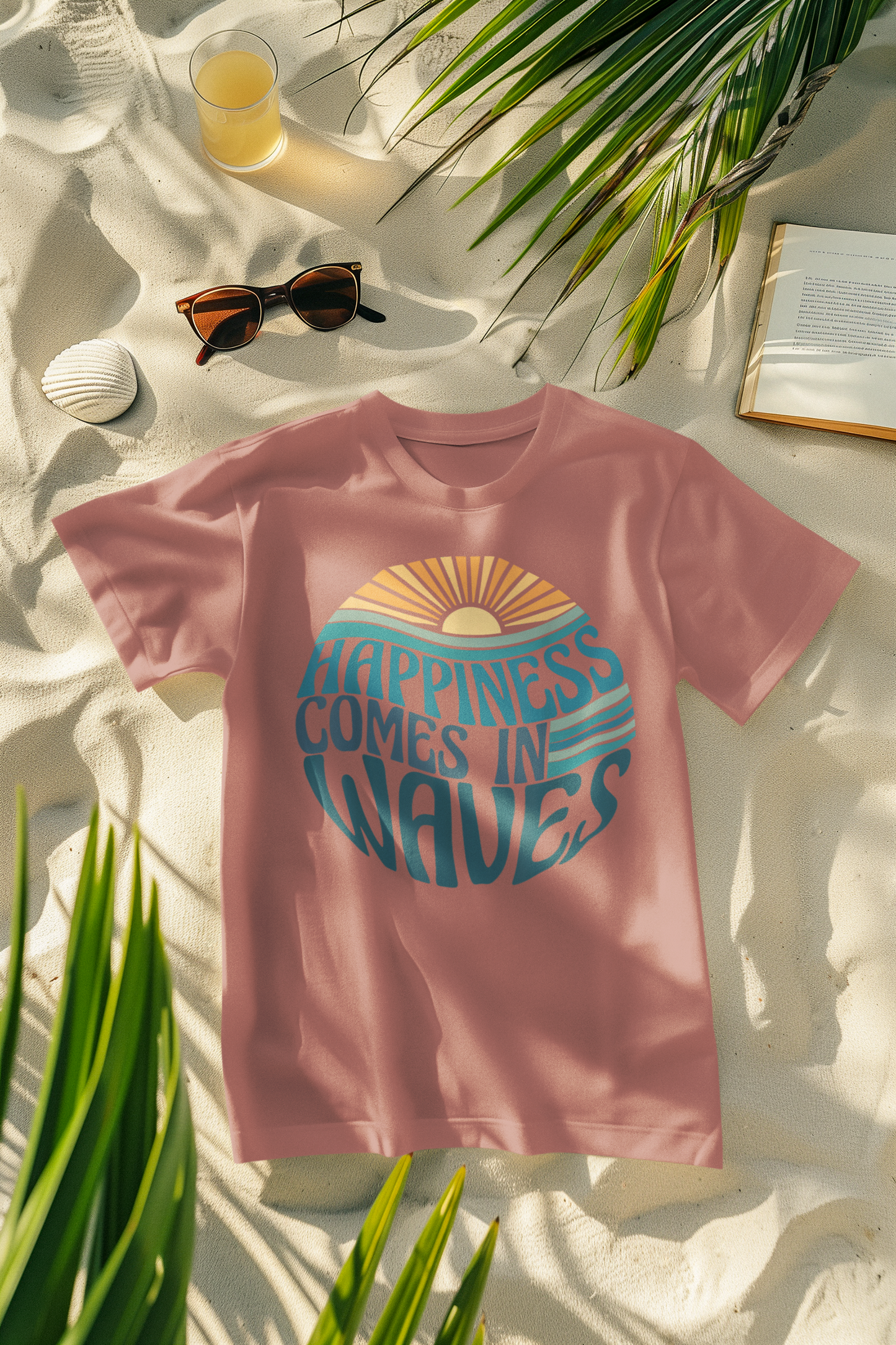 Happiness Comes in Waves Sun Vibe Comfort Colors T-Shirt
