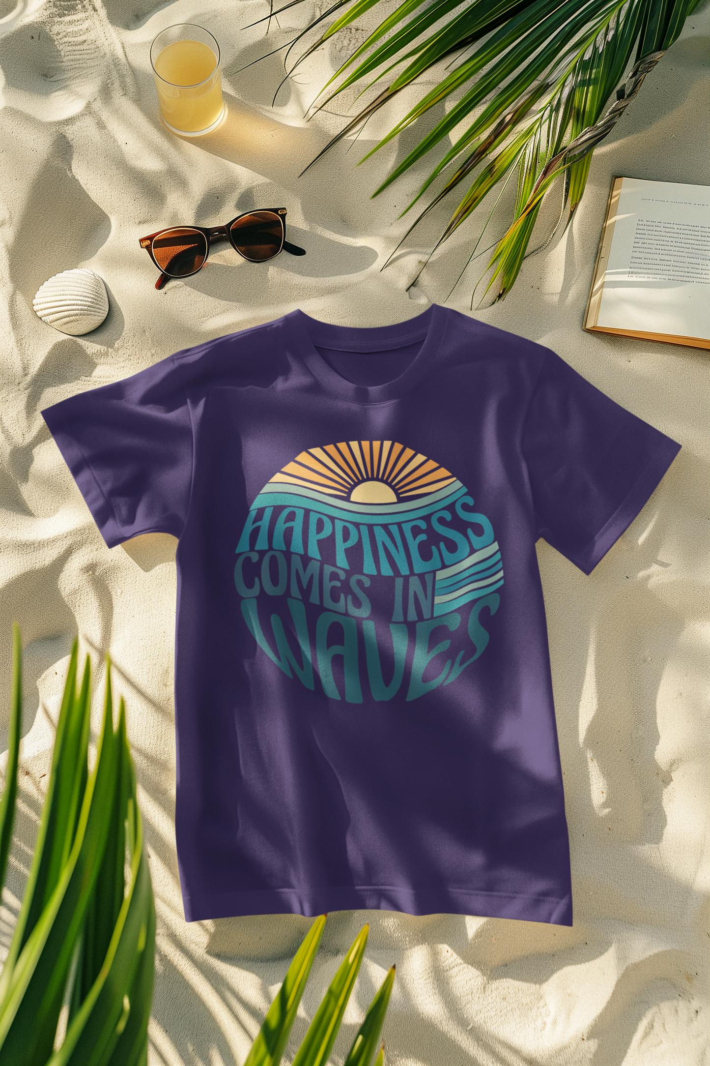 Happiness Comes in Waves Sun Vibe Comfort Colors T-Shirt