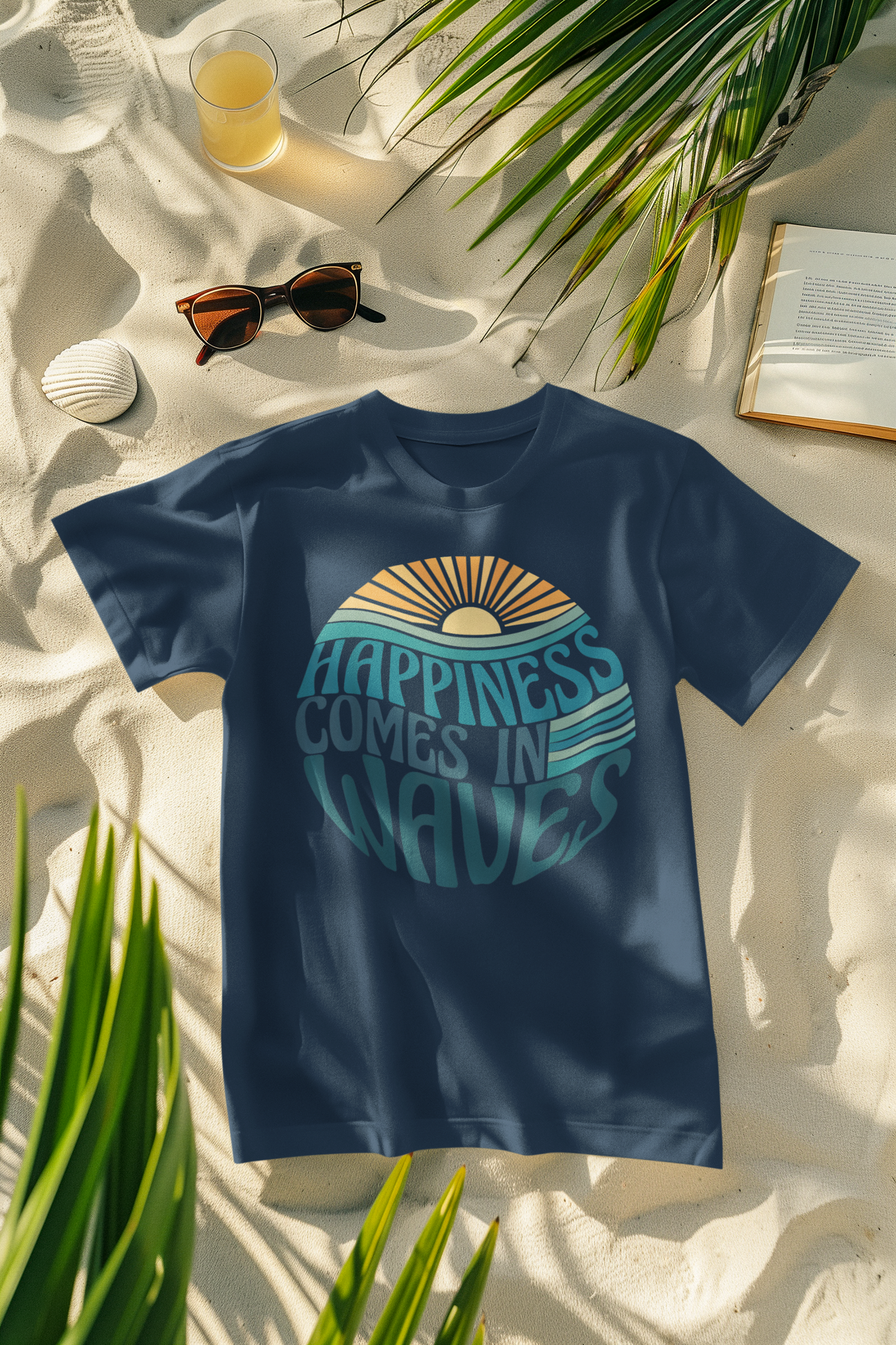 Happiness Comes in Waves Sun Vibe Comfort Colors T-Shirt