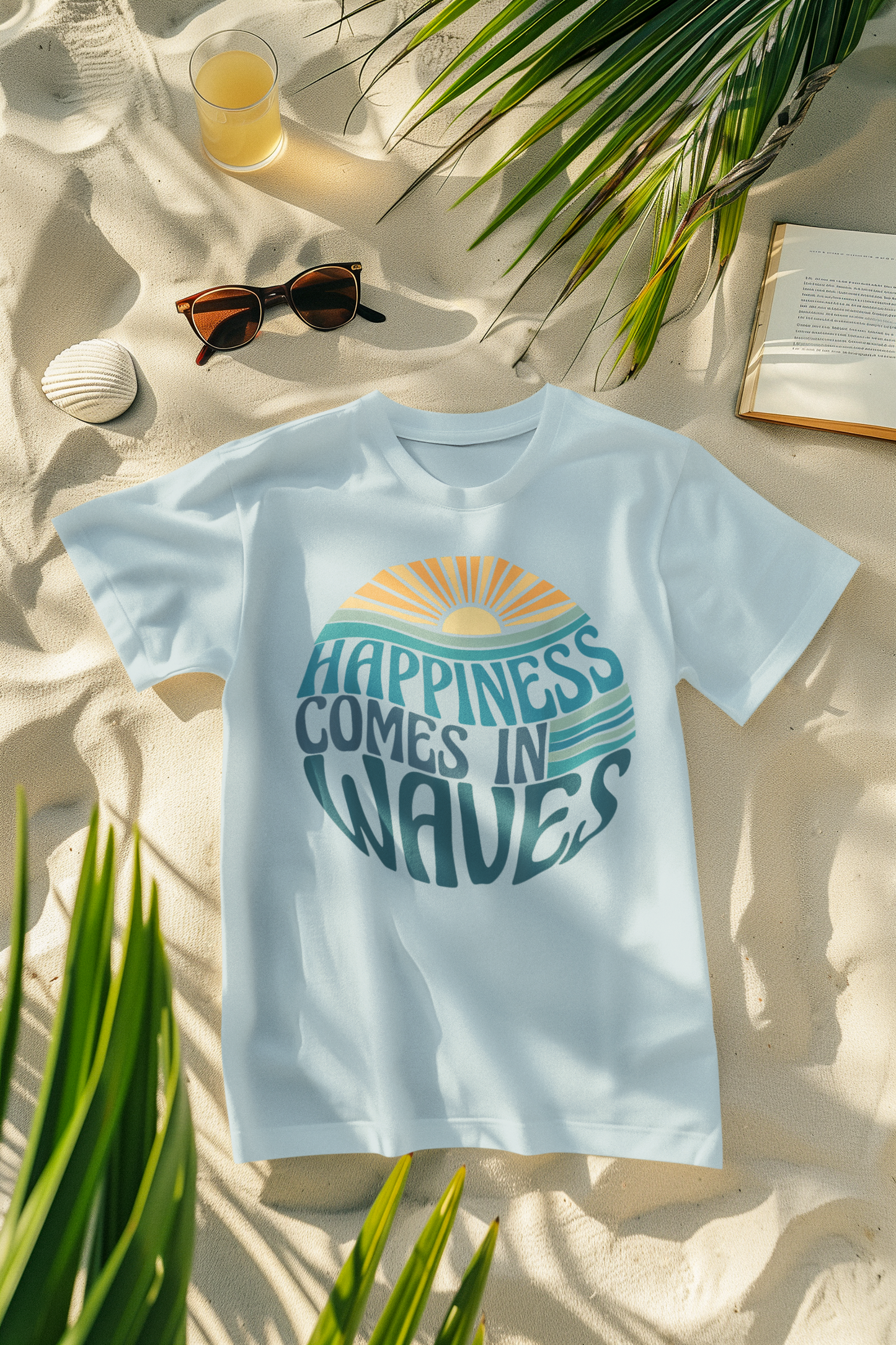Happiness Comes in Waves Sun Vibe Comfort Colors T-Shirt