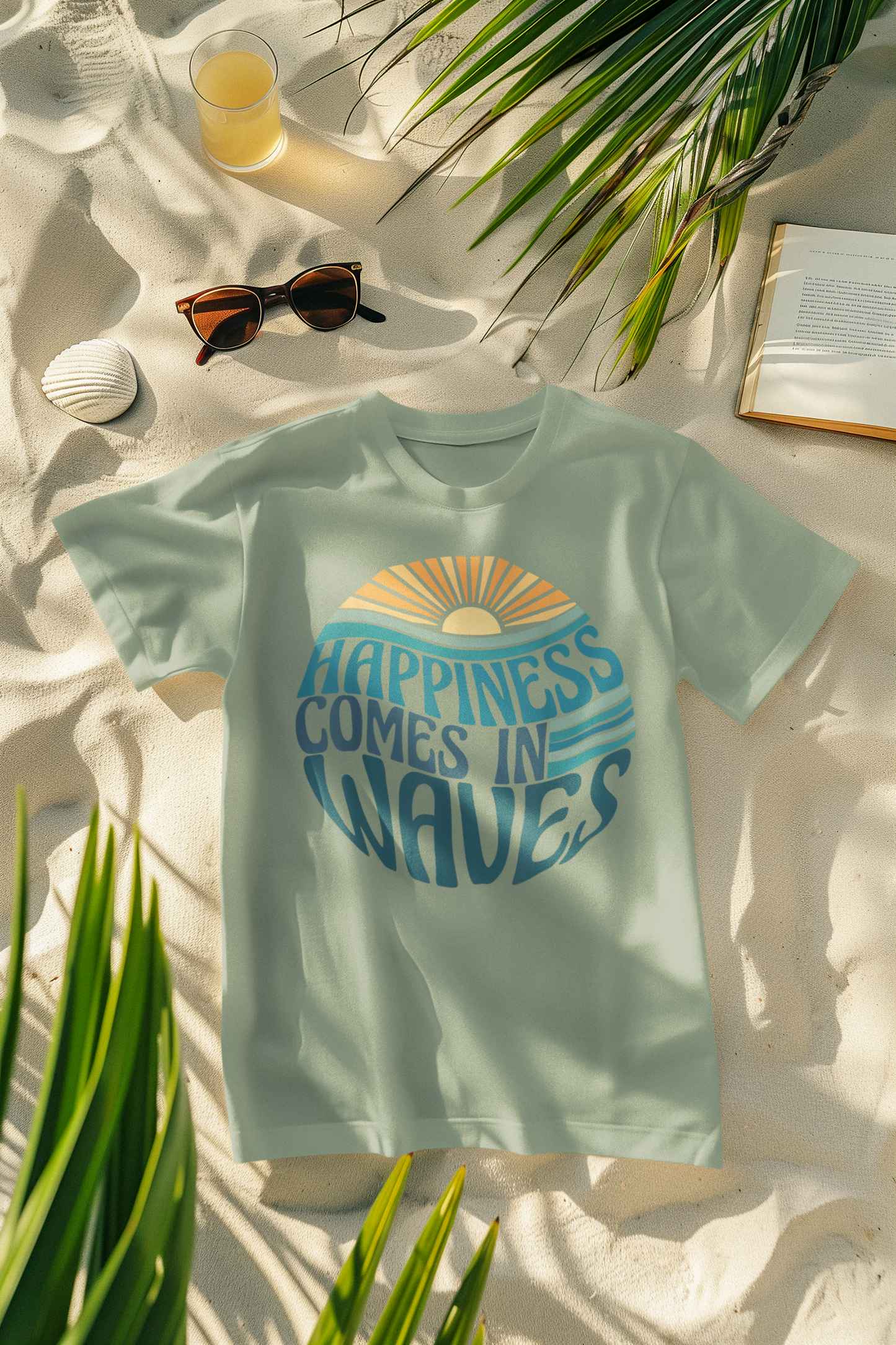 Happiness Comes in Waves Sun Vibe Comfort Colors T-Shirt