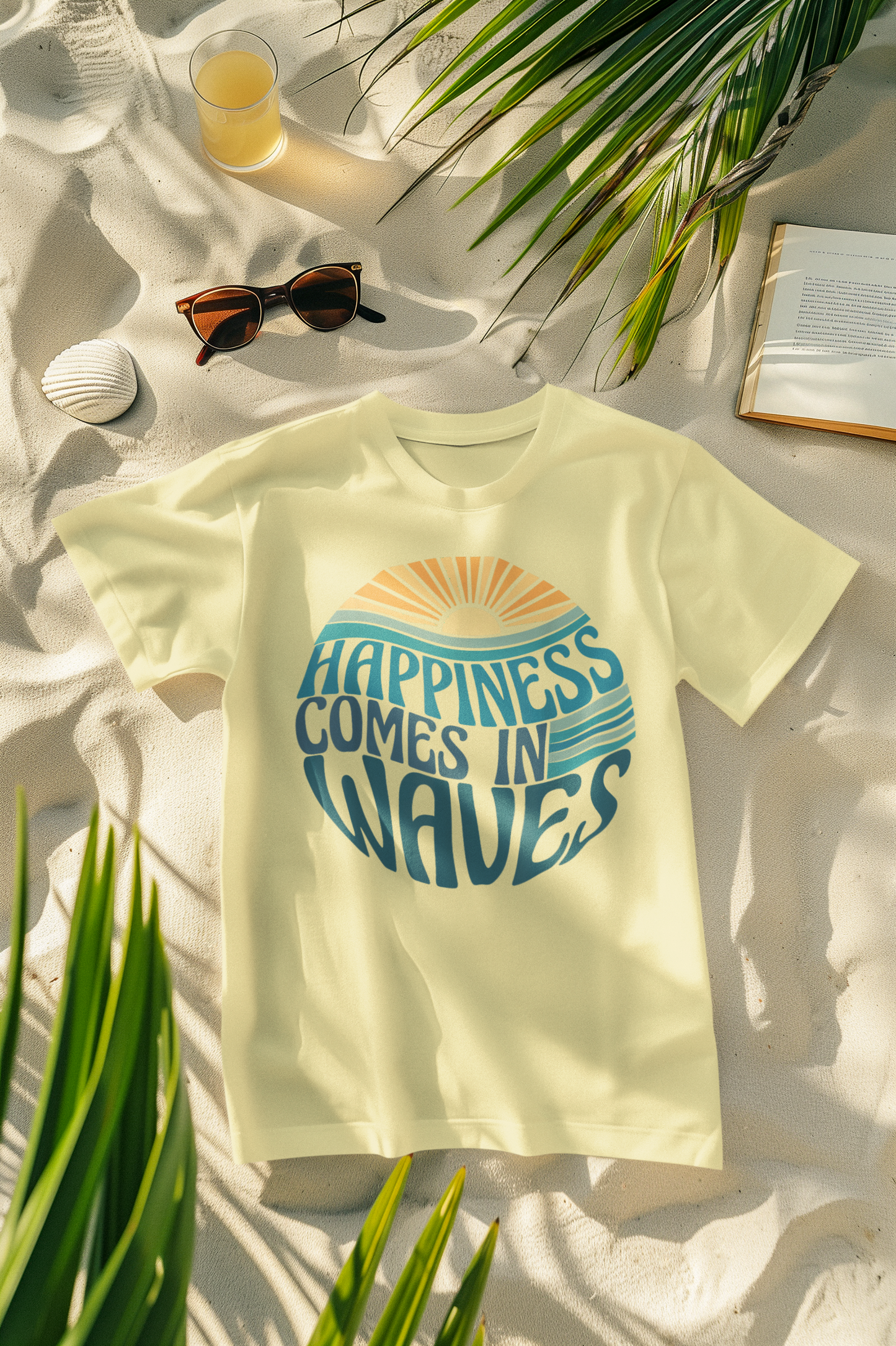 Happiness Comes in Waves Sun Vibe Comfort Colors T-Shirt
