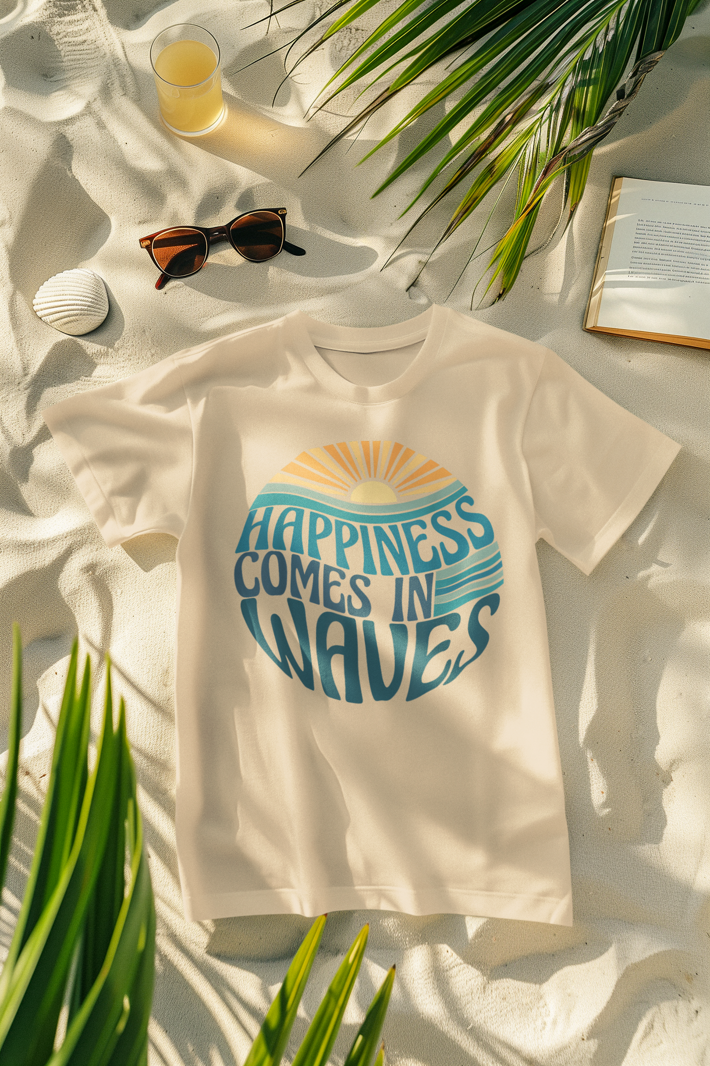Happiness Comes in Waves Sun Vibe Comfort Colors T-Shirt