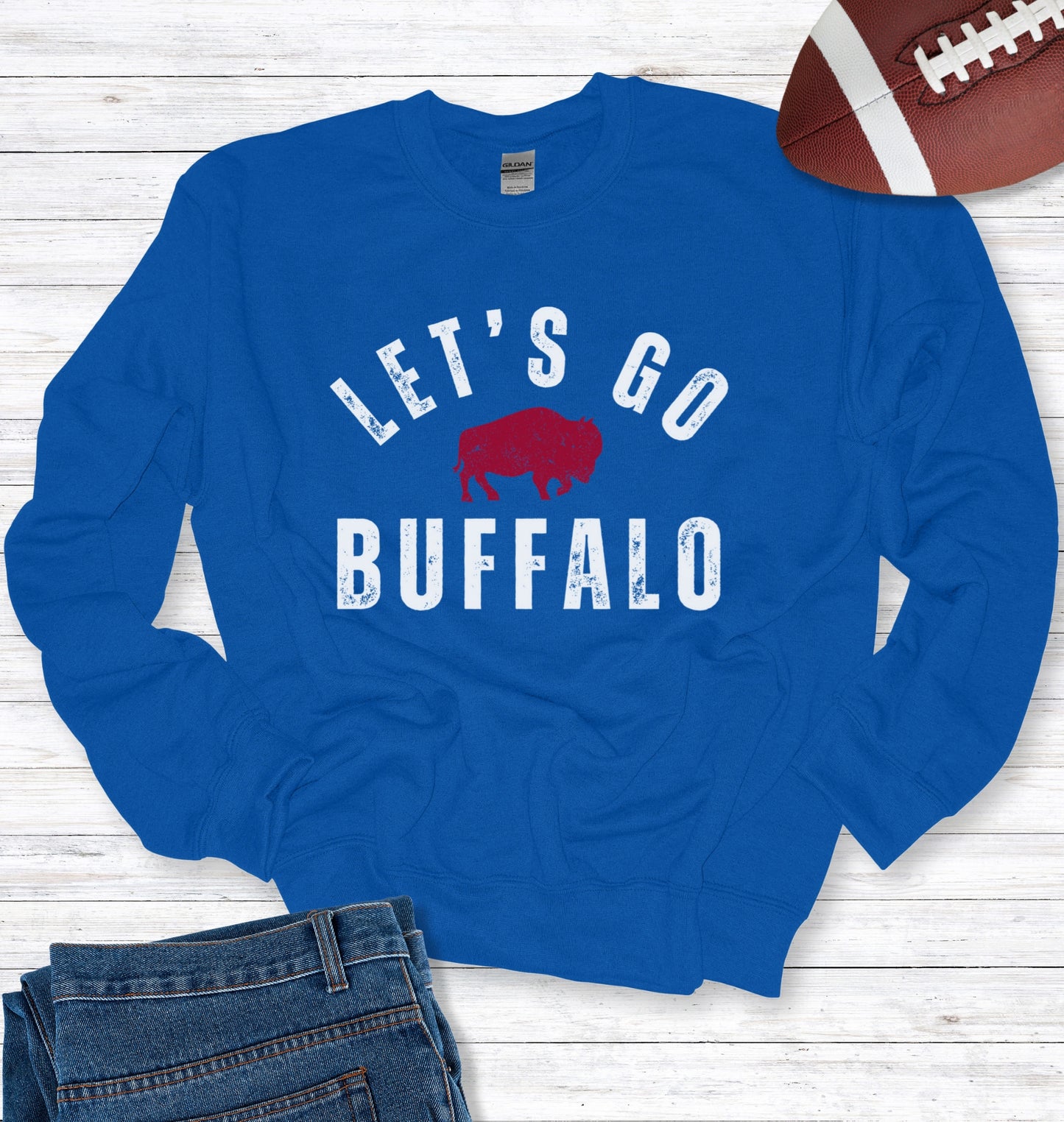 Vintage Let's Go Buffalo Crew Neck Sweatshirt