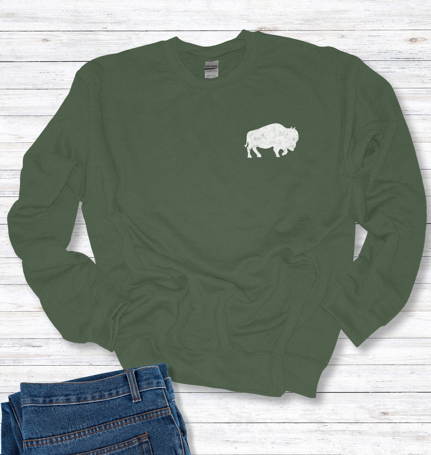 Subtle Buffalo Crew Neck Sweatshirt