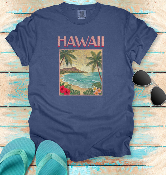 Vintage Hawaii Travel Poster Graphic T-Shirt