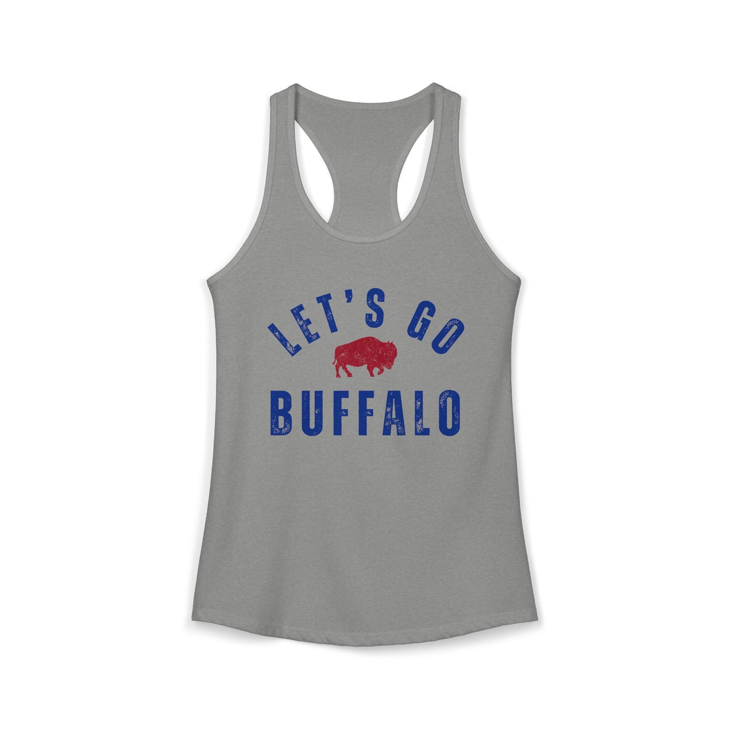 Vintage Distressed Style "Let's Go Buffalo" Women's Racerback Tanktop