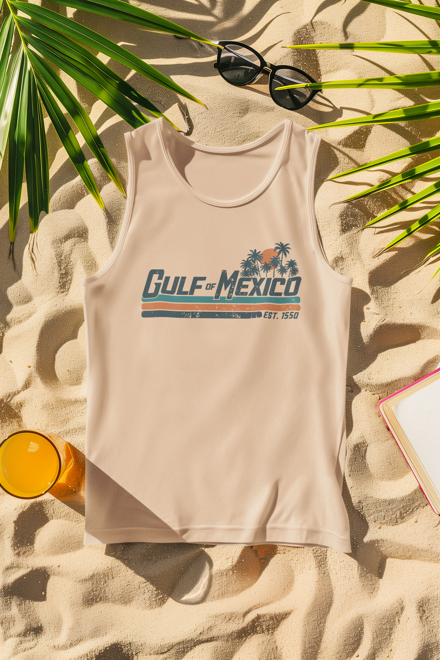 Gulf of Mexico Retro Stripe Comfort Colors Tank Top