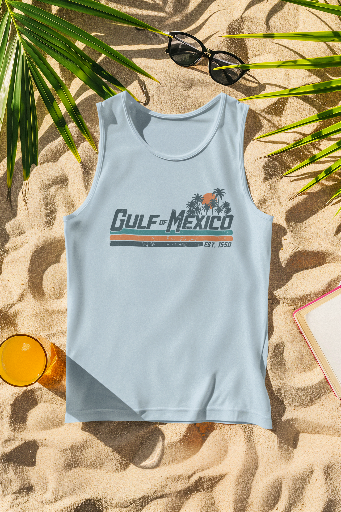 Gulf of Mexico Retro Stripe Comfort Colors Tank Top