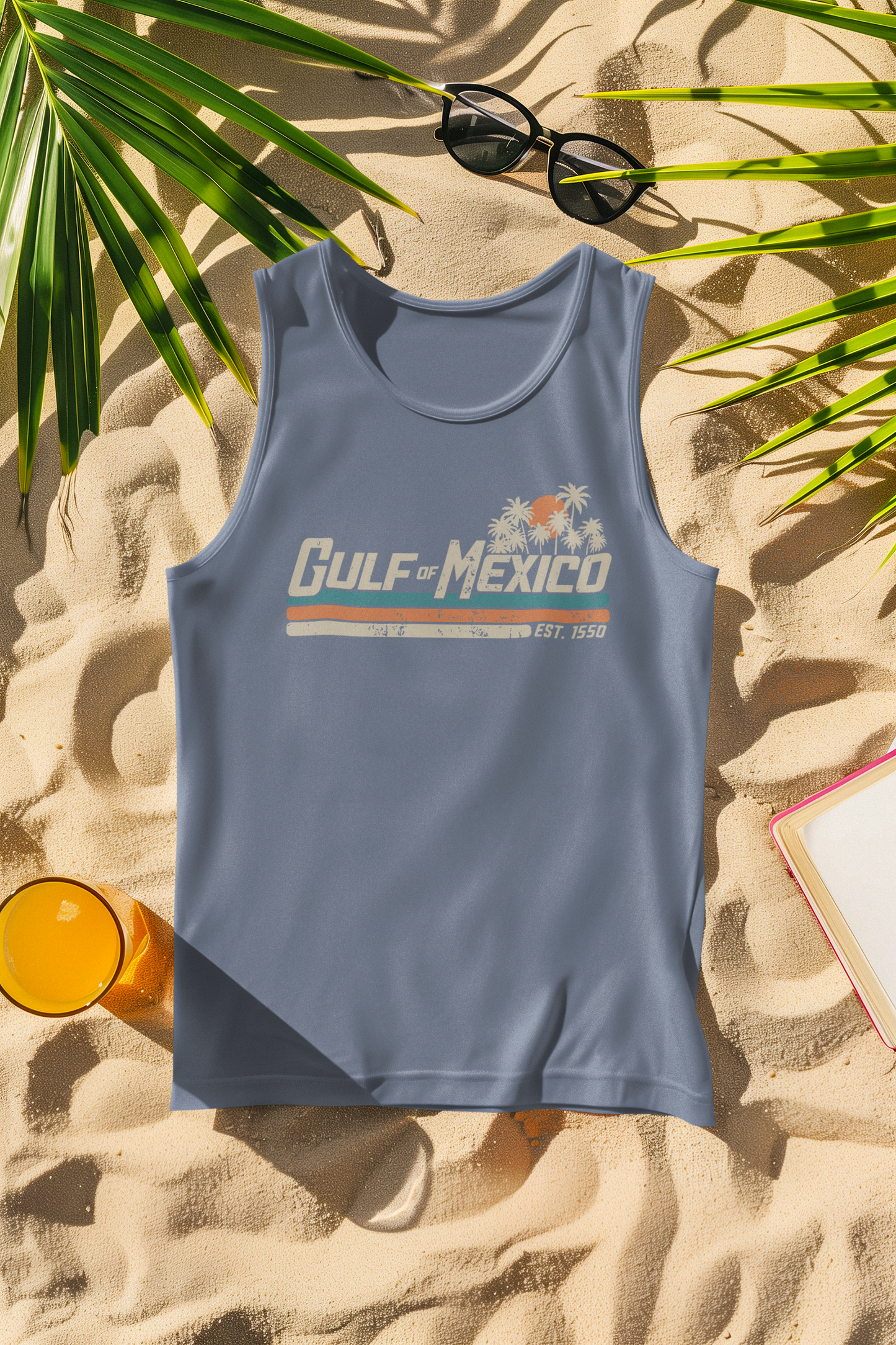Gulf of Mexico Retro Stripe Comfort Colors Tank Top