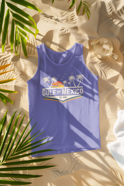 Gulf of Mexico Retro Palm Comfort Colors Tank Top