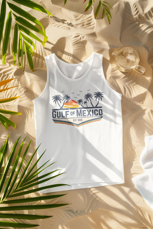 Gulf of Mexico Retro Palm Comfort Colors Tank Top