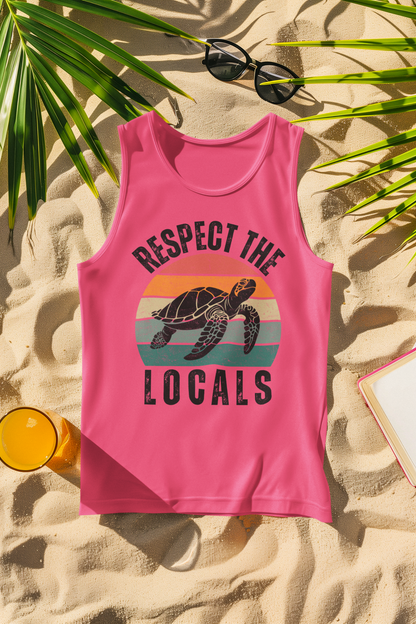 Respect the Locals Turtle Comfort Colors Tank Top