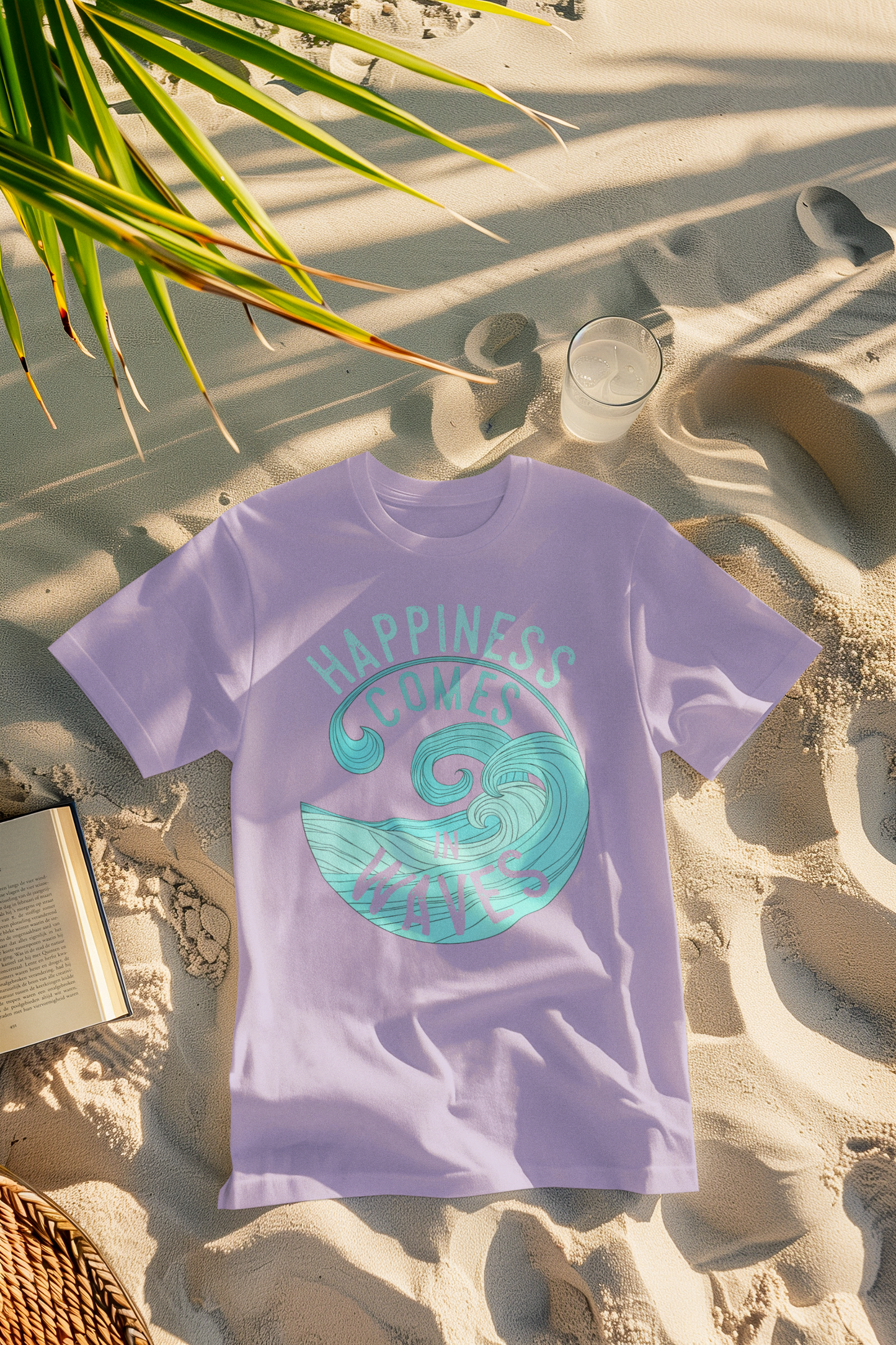 Happiness Comes in Waves Surfer Comfort Colors T-Shirt