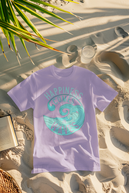 Happiness Comes in Waves Surfer Comfort Colors T-Shirt