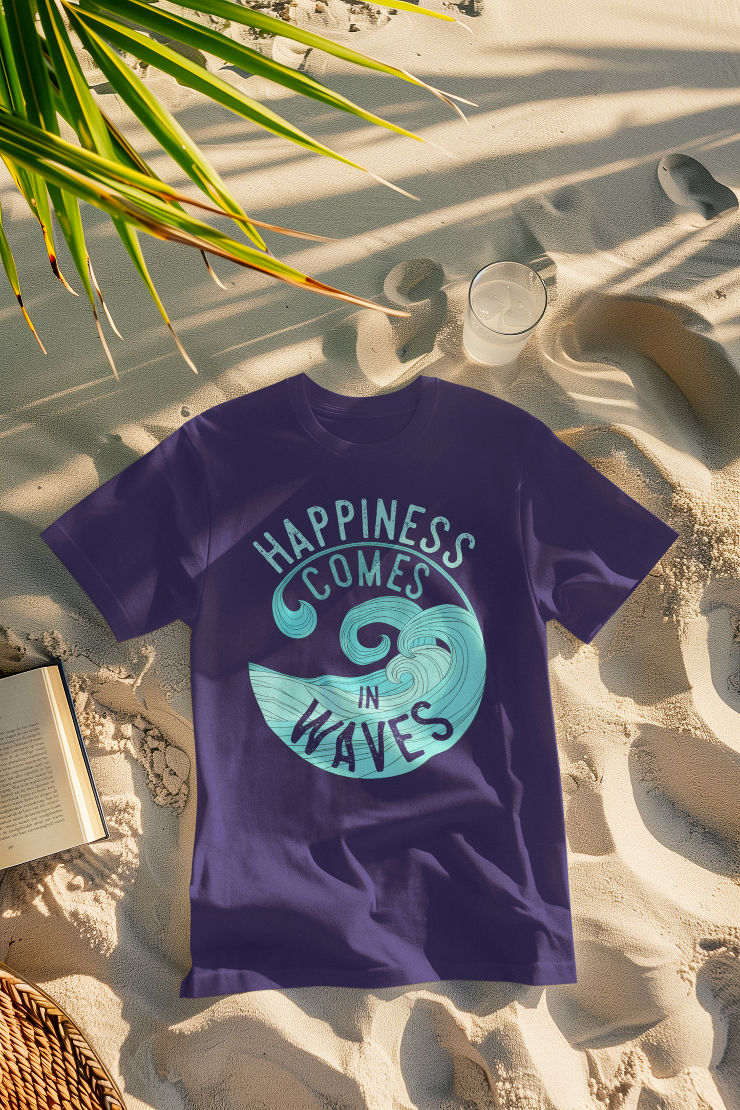 Happiness Comes in Waves Surfer Comfort Colors T-Shirt