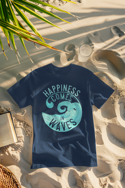 Happiness Comes in Waves Surfer Comfort Colors T-Shirt