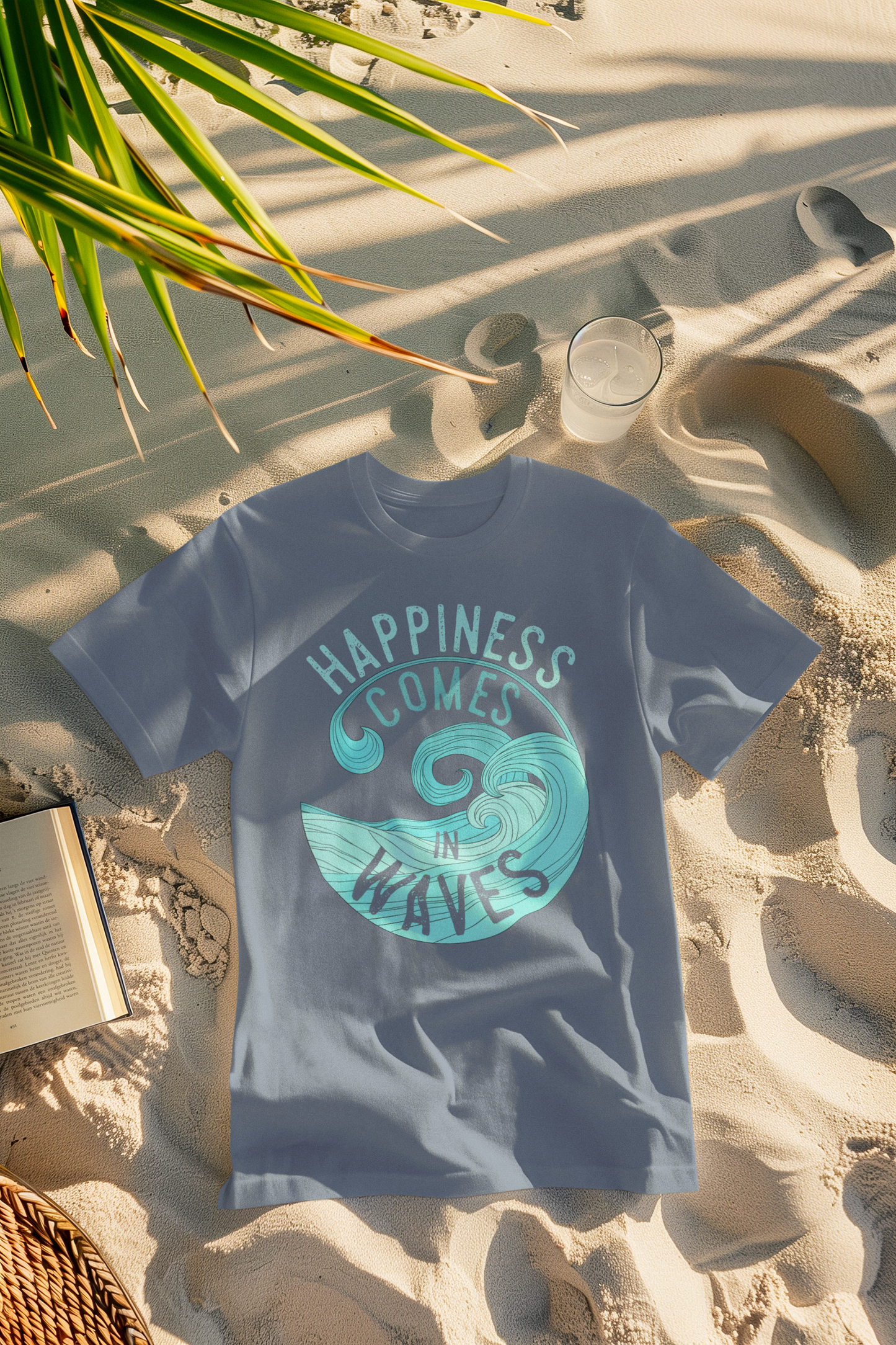 Happiness Comes in Waves Surfer Comfort Colors T-Shirt