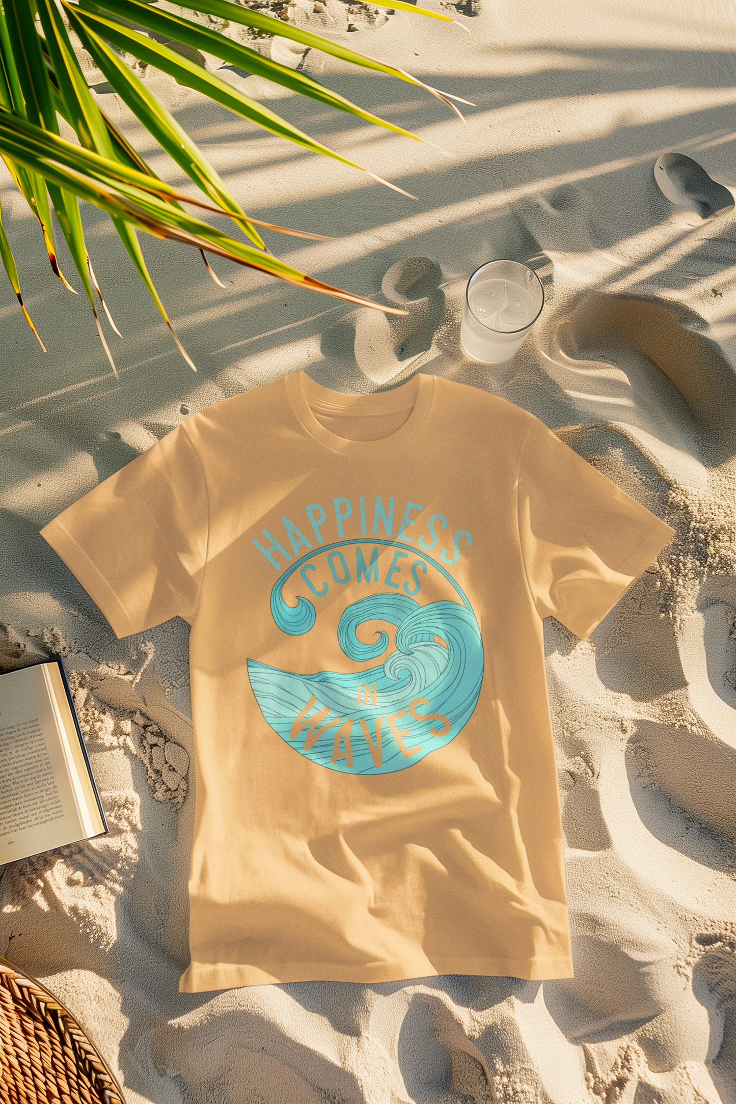 Happiness Comes in Waves Surfer Comfort Colors T-Shirt