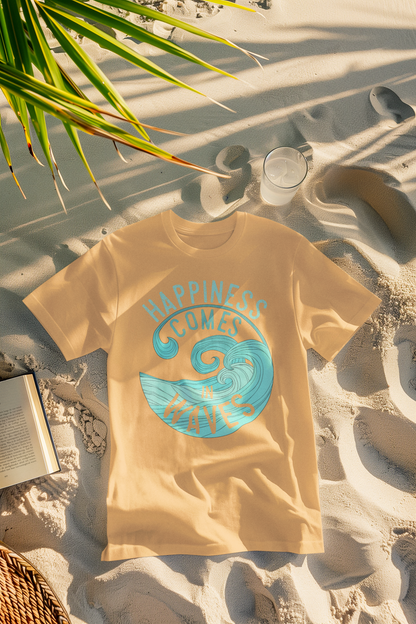 Happiness Comes in Waves Surfer Comfort Colors T-Shirt