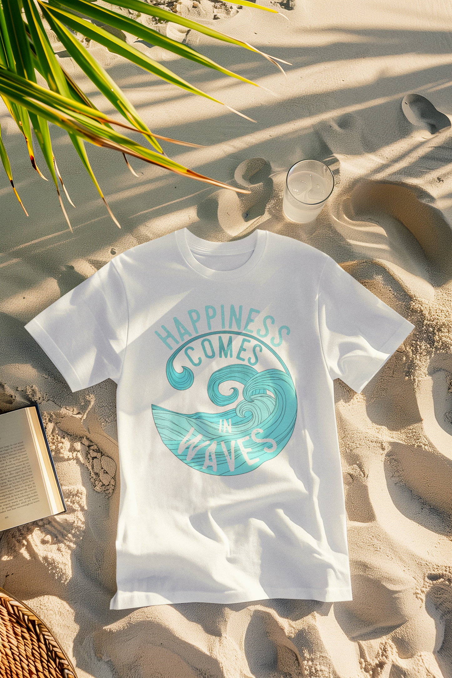 Happiness Comes in Waves Surfer Comfort Colors T-Shirt