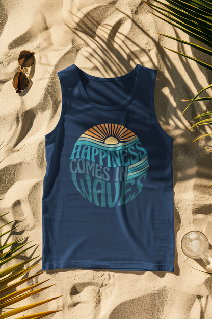Happiness Comes in Waves Sun Vibe Comfort Colors Tank Top