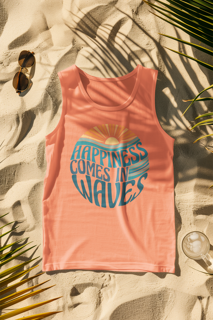 Happiness Comes in Waves Sun Vibe Comfort Colors Tank Top