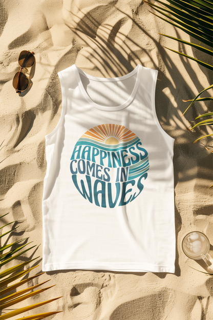 Happiness Comes in Waves Sun Vibe Comfort Colors Tank Top
