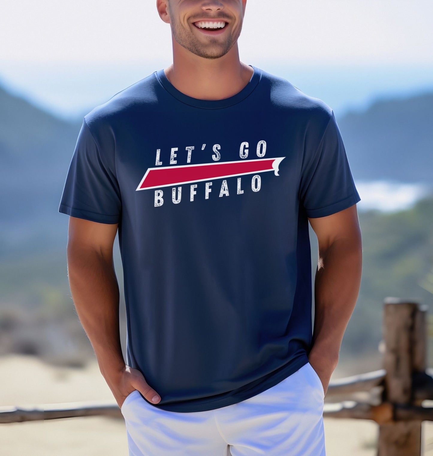 Buffalo Red Stripe "Let's Go Buffalo" T-Shirt