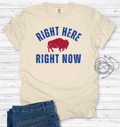 Right Here, Right Now Inspirational Quote Distressed T-shirt