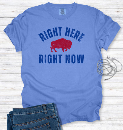 Right Here, Right Now Inspirational Quote Distressed T-shirt
