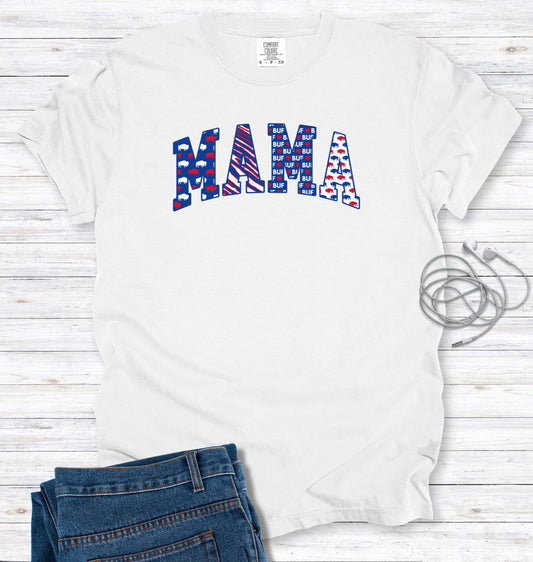 Buffalo MAMA Faux Patchwork Block Letters