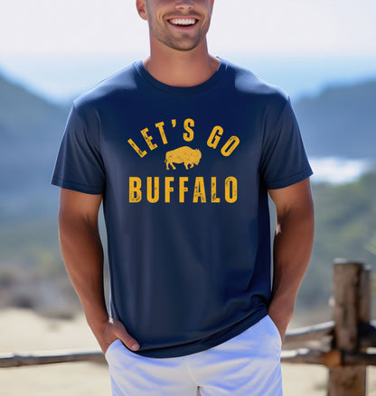Vintage Distressed "Let's Go Buffalo" Hockey T-Shirt