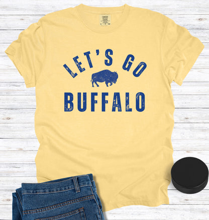 Vintage Distressed "Let's Go Buffalo" Hockey T-Shirt