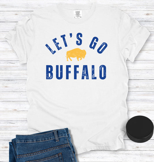 Vintage Distressed "Let's Go Buffalo" Hockey T-Shirt