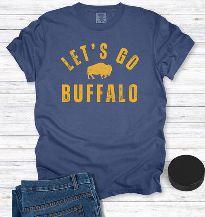 Vintage Distressed "Let's Go Buffalo" Hockey T-Shirt