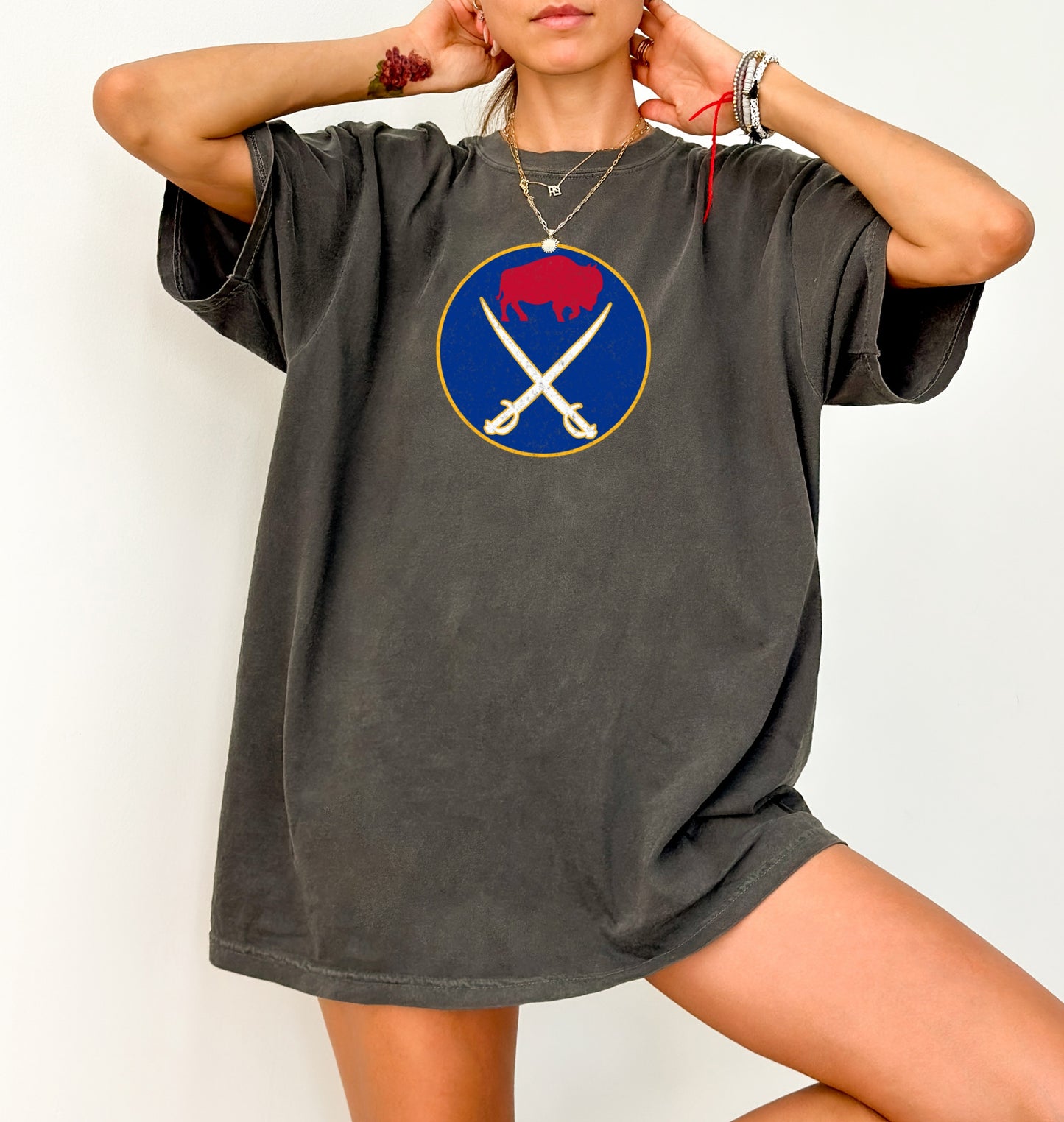 Buffalo Football and Hockey Fans Distressed Graphic T-Shirt
