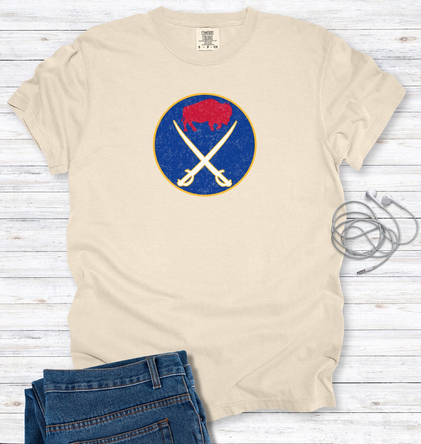 Buffalo Football and Hockey Fans Distressed Graphic T-Shirt