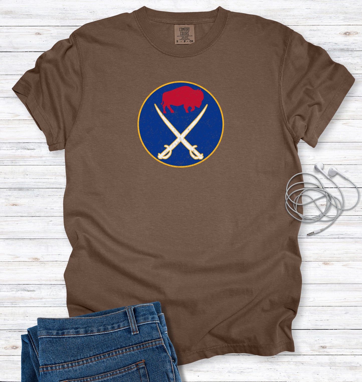 Buffalo Football and Hockey Fans Distressed Graphic T-Shirt