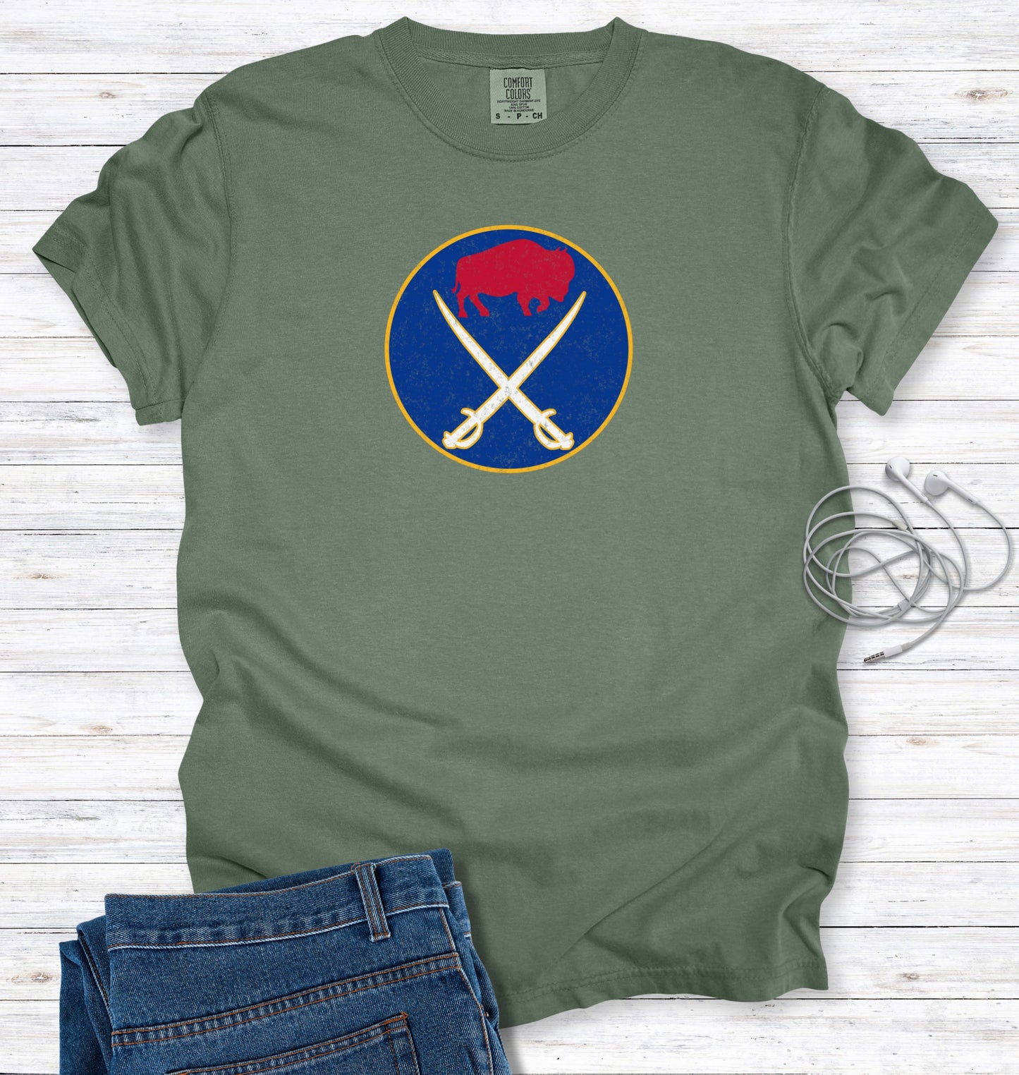 Buffalo Football and Hockey Fans Distressed Graphic T-Shirt