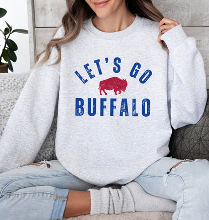 Vintage Let's Go Buffalo Crew Neck Sweatshirt
