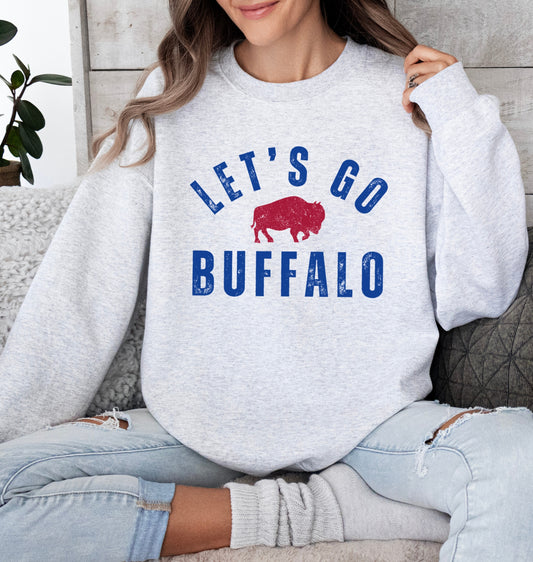 Vintage Let's Go Buffalo Crew Neck Sweatshirt