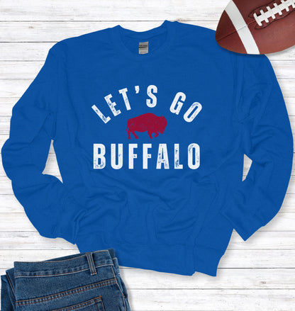 Vintage Let's Go Buffalo Crew Neck Sweatshirt