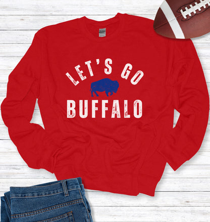 Vintage Let's Go Buffalo Crew Neck Sweatshirt