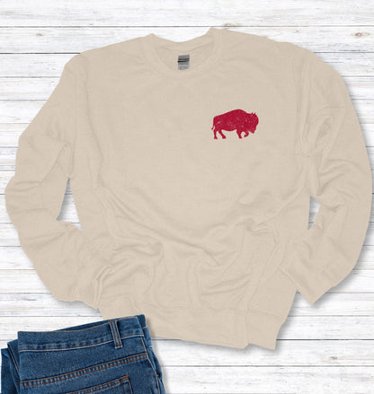 Subtle Buffalo Crew Neck Sweatshirt